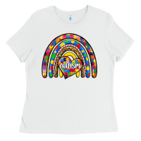 White autism rainbow Ladies Tee - Zillion Design Studio