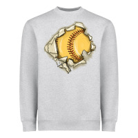 Heather Grey softball Heavyweight Sweatshirt - MaliasSmallBusiness
