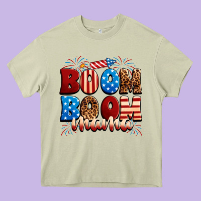 Boom Boom Mama Heavy Core Tee Designed By Neo Western