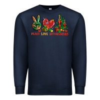 Navy Peace love Nutcrackers Premium Sweatshirt - NancyCooperArtShop