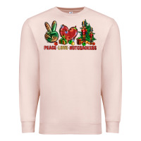Pale Pink Peace love Nutcrackers Premium Sweatshirt - NancyCooperArtShop