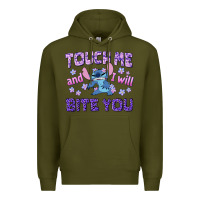 Army Green touch me and i will bite you Premium Hoodie - texasbilliewilder