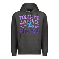 Charcoal Heather touch me and i will bite you Premium Hoodie - texasbilliewilder