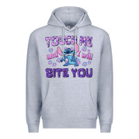Heather Grey touch me and i will bite you Premium Hoodie - texasbilliewilder