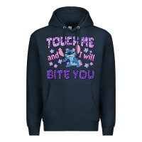 Navy touch me and i will bite you Premium Hoodie - texasbilliewilder