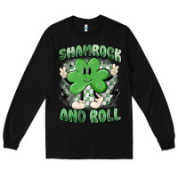 Black shamrock and roll Long Sleeve Tee - MaliasSmallBusiness