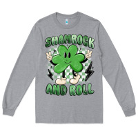 Heather Grey shamrock and roll Long Sleeve Tee - MaliasSmallBusiness