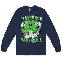 Navy shamrock and roll Long Sleeve Tee - MaliasSmallBusiness