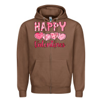 Chestnut happy valentines Zipper Hoodie - LillyAllenDesigns