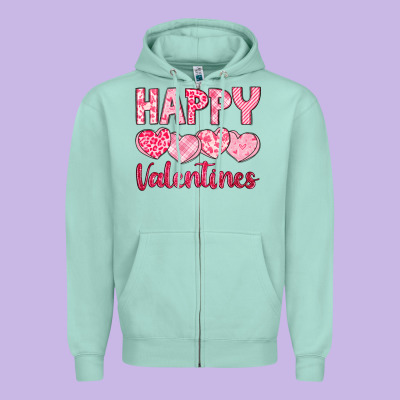 Happy Valentines Zipper Hoodie Designed By Lillyallendesigns