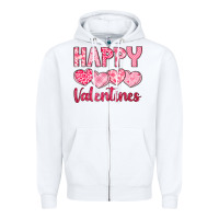 White happy valentines Zipper Hoodie - LillyAllenDesigns