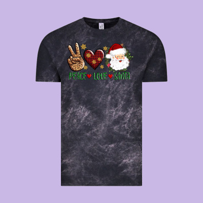 Peace Love Santa Vintage Tee Designed By Adodesignshop