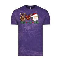 Cloud Purple peace love Santa Vintage Tee - AdoDesignShop