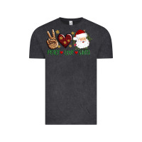 Vintage Black peace love Santa Vintage Tee - AdoDesignShop