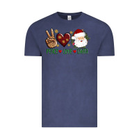 Vintage Denim peace love Santa Vintage Tee - AdoDesignShop