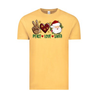 Vintage Mustard peace love Santa Vintage Tee - AdoDesignShop