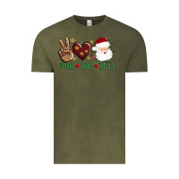Vintage Olive peace love Santa Vintage Tee - AdoDesignShop
