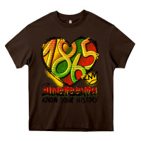 Chocolate Brown juneteenth 1865 graffiti Heavy Core Tee - HRA Design Shop