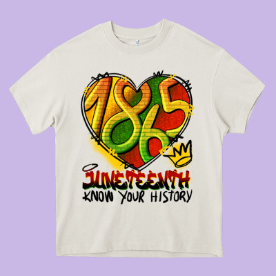 Juneteenth 1865 Graffiti Heavy Core Tee Designed By Hra Design Shop