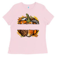 Bubblegum Pink Personalized Fall Pumpkin Ladies Tee - texasbilliewilder