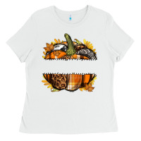 White Personalized Fall Pumpkin Ladies Tee - texasbilliewilder