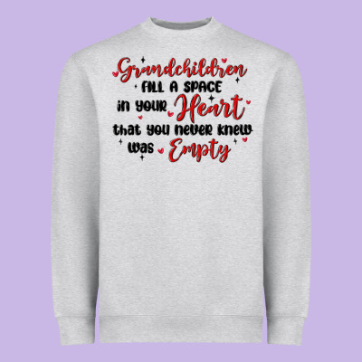 Grandchildren Fill A Space In Your Heart Heavyweight Sweatshirt Designed By Maliassmallbusiness