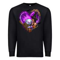 Black Halloween Heart with Witch Premium Sweatshirt - texasbilliewilder
