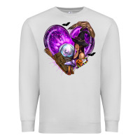 Dove Grey Halloween Heart with Witch Premium Sweatshirt - texasbilliewilder