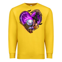 Lemon Halloween Heart with Witch Premium Sweatshirt - texasbilliewilder