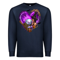 Navy Halloween Heart with Witch Premium Sweatshirt - texasbilliewilder