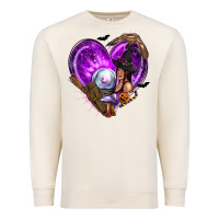 Sandshell Halloween Heart with Witch Premium Sweatshirt - texasbilliewilder