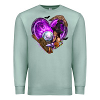 Seafoam Halloween Heart with Witch Premium Sweatshirt - texasbilliewilder