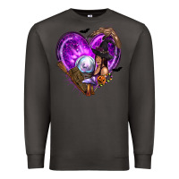 Smoke Halloween Heart with Witch Premium Sweatshirt - texasbilliewilder