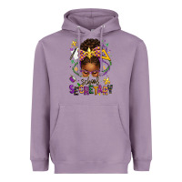 Lavender mardi gras school secretary afro messy bun Heavyweight Hoodie - texasbilliewilder
