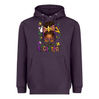 Plum mardi gras school secretary afro messy bun Heavyweight Hoodie - texasbilliewilder