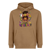 Toasted Coconut mardi gras school secretary afro messy bun Heavyweight Hoodie - texasbilliewilder