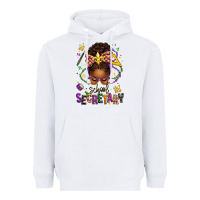White mardi gras school secretary afro messy bun Heavyweight Hoodie - texasbilliewilder