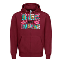 Burgundy hugs and kisses Zipper Hoodie - LillyAllenDesigns