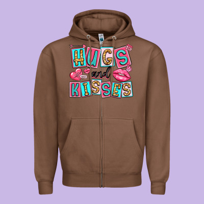 Hugs And Kisses Zipper Hoodie Designed By Lillyallendesigns