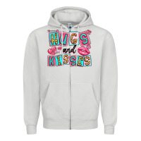 Dove Grey hugs and kisses Zipper Hoodie - LillyAllenDesigns