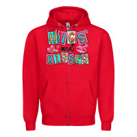 Red hugs and kisses Zipper Hoodie - LillyAllenDesigns