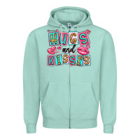 Seafoam hugs and kisses Zipper Hoodie - LillyAllenDesigns
