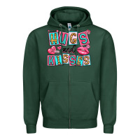 Sports Green hugs and kisses Zipper Hoodie - LillyAllenDesigns
