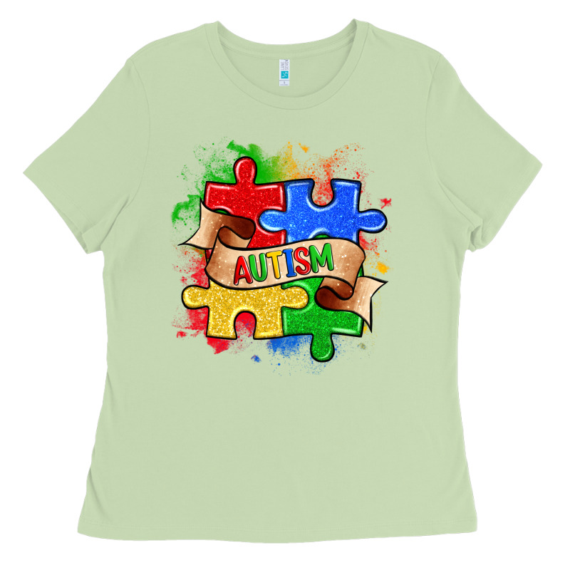 Autism Puzzle Pieces Ladies Tee by Zillion Design Studio | Teevron