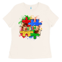 Bone autism puzzle pieces Ladies Tee - Zillion Design Studio
