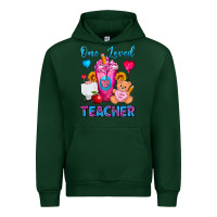 Forest Green One Loved Teacher Valentines Day Cold Drink Frappe Urban Hoodie - FaDigitalArtStudio