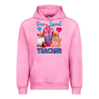 Fuchsia Pink One Loved Teacher Valentines Day Cold Drink Frappe Urban Hoodie - FaDigitalArtStudio