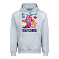 Heather Grey One Loved Teacher Valentines Day Cold Drink Frappe Urban Hoodie - FaDigitalArtStudio