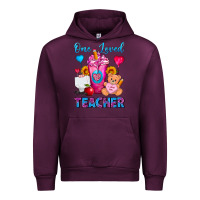 Mauve Wine One Loved Teacher Valentines Day Cold Drink Frappe Urban Hoodie - FaDigitalArtStudio
