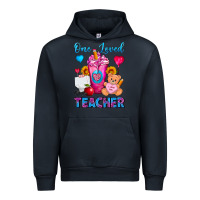 Navy One Loved Teacher Valentines Day Cold Drink Frappe Urban Hoodie - FaDigitalArtStudio